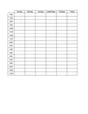 Free Download PDF Books, Hourly Daily Schedule Template