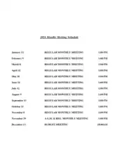 Monthly Meeting Schedule Template