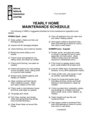Free Download PDF Books, Yearly Home Maintenance Schedule Template