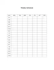 Editable Weekly Task Schedule Template