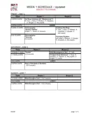 Rehearsal Weekly Schedule Template