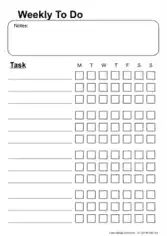 Free Download PDF Books, Weekly To Do Schedule With Notes Template