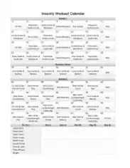 Workout Schedule Plan Template