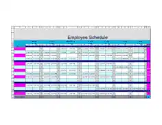 Yearly Employee Schedule Total Work Template