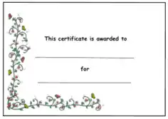 Free Download PDF Books, Small Butterflies and Flowers Award Certificate Template