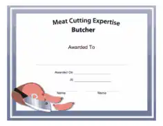 Butcher Award Certificate Template