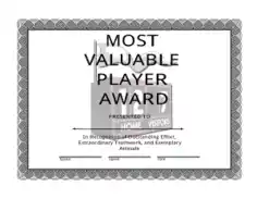 Free Download PDF Books, Most Valuable Player Award Certificate Template