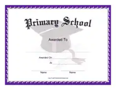 Free Download PDF Books, Primary School Award Certificate Template