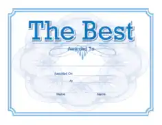 The Best Award Certificate Template