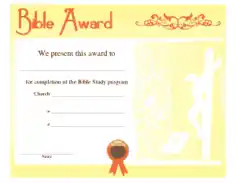 Bible Award Certificate Template