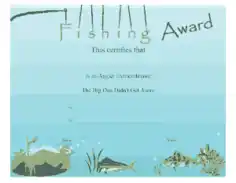 Free Download PDF Books, Fishing Award Certificate Template