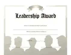 Leadership Award Certificate Sample Template