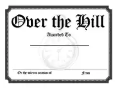 Free Download PDF Books, Over The Hill Award Certificate Template