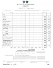 Domestic Travel Expense Report Template