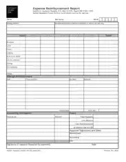 Expense Reimbursement Report Form Template