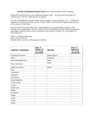 Income and Expense Report Form Template