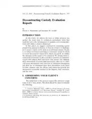 Deconstructing Custody Evaluation Report Template