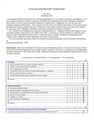 Evaluation Report Checklist Template