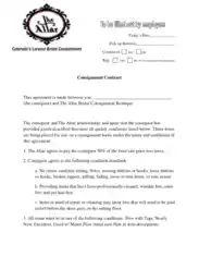 Altar Consignment Contract Agreement Template