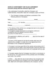 Free Download PDF Books, Auto Dealer Consignment Agreement Contract Template