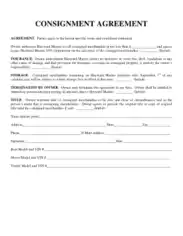Marine Consignment Agreement Template