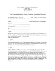 Free Download PDF Books, Trading Assistant Consignment Contract Template