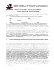 Vehicle Consignment and Sales Agreement Template
