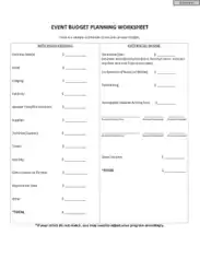Free Download PDF Books, Event Budget Planning And Proposal Worksheet Template