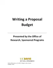 Proposal Budget Writing Sample Template