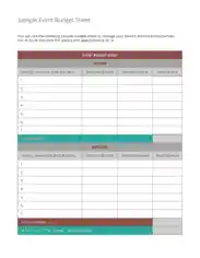 Sample Event Budget Proposal Template