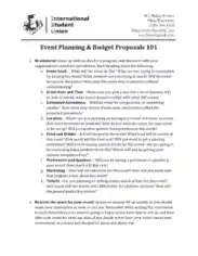 Free Download PDF Books, Event Planning and Budget Proposal Template