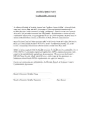 Free Download PDF Books, Board of Directors Confidentiality Agreement Template