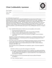 Free Download PDF Books, Client Confidentiality Agreement Template