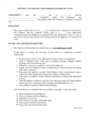 Personal Domestic Employee Confidentiality Agreement Template