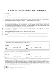 Real Estate Offer Confidentiality Agreement Template