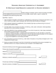 Research Assistant Confidentiality Agreement Template