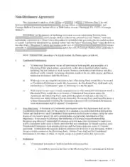 Free Download PDF Books, Sample for Non Disclosure Agreement Template