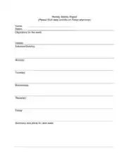 Fillable Weekly Activity Report Template