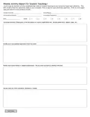Free Download PDF Books, Weekly Activity Report for Student Teaching Template