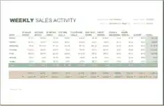 Free Download PDF Books, Weekly Sales Activity Report Template