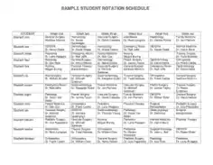 Student Rotation Schedule Template