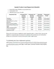 Sample Student Loan Repayment Schedules Template