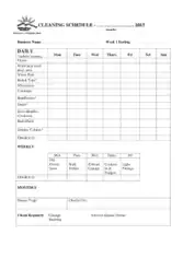 Blank Office Cleaning Schedule Template