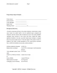Free Download PDF Books, Project Status Report Template Template