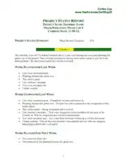 Free Download PDF Books, Weekly Status Project Report Template