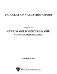 Valuation Calculation Report Template
