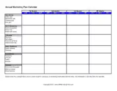 Free Download PDF Books, Annual Marketing Plan Schedule Template