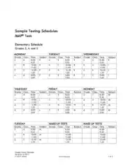 Sample Test Schedules For Elementary Students Template