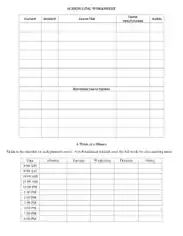 Free Download PDF Books, Student Class Schedule Worksheet Template