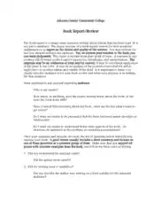 Book Report Review Example Template